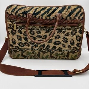 Bueno Safari Tapestry Zebra Leopard Travel Bag Weekender Carry On Duffle Vintage